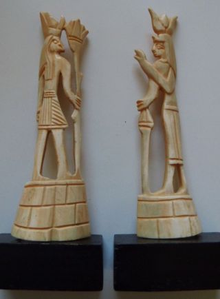 2 Alte Figuren Aus Bein Von 15,  5cm. Bild