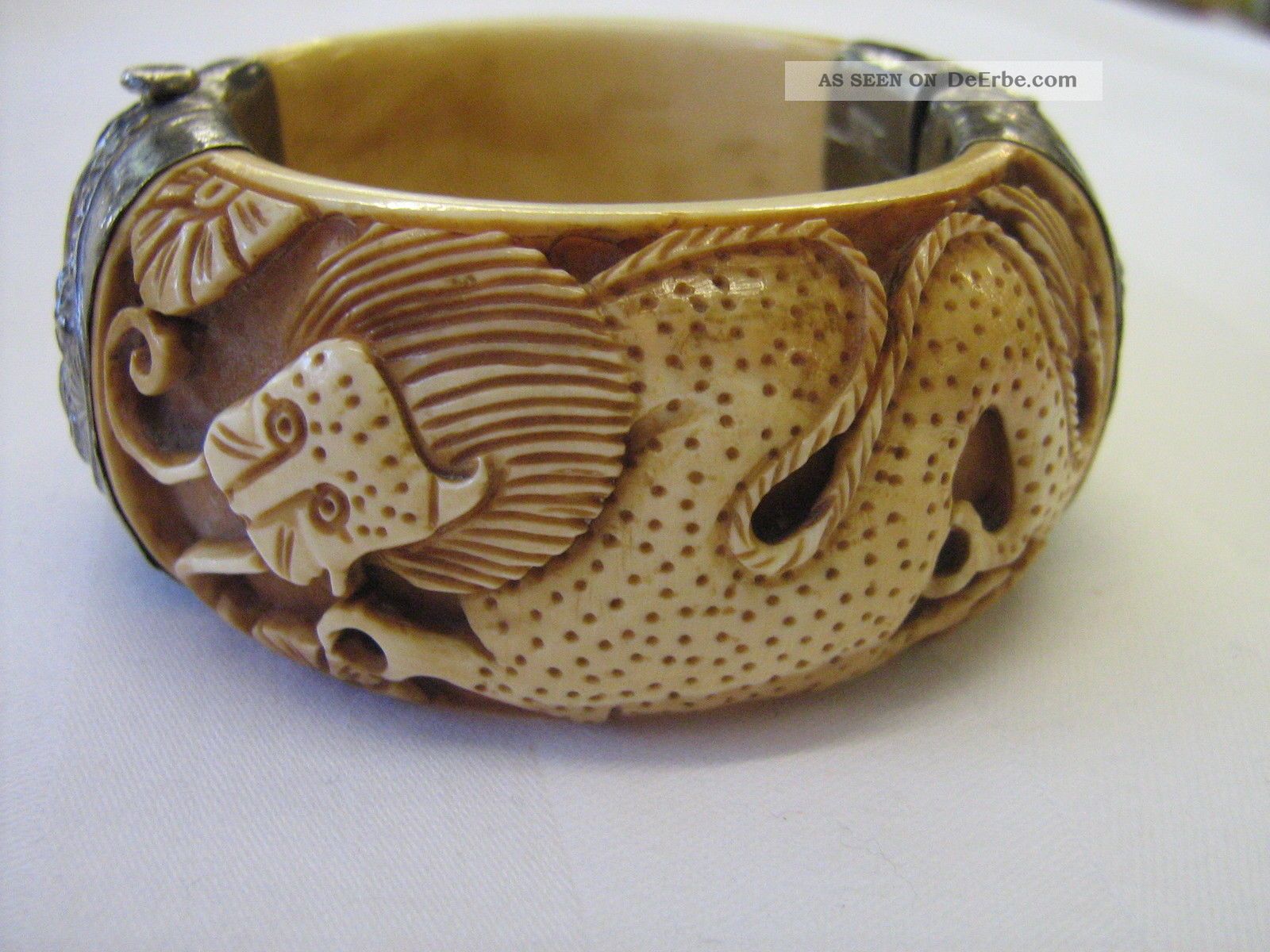 Antik Bein Armreif Beinarmreif Antique Bone Bangle 103g Beinarbeiten Bild
