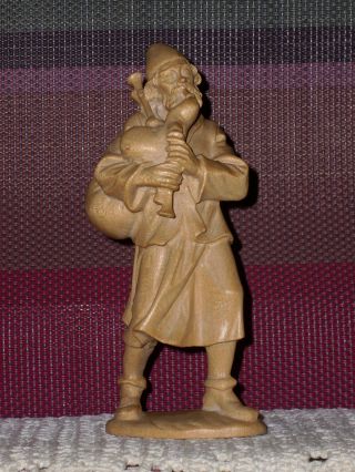 Holzfigur - Krippenfigur - Dudelsackspieler - Lepi - Südtirol - Geschnitzt - Deko Bild
