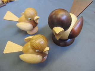 3 Holz Vögel Seiffener Nussknackerhaus Christian Ulbricht Handarbeit Bild