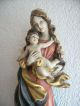 Madonna Mit Kind Wandsockel Holzfigur Handgeschnitzt 68 Cm. Skulpturen & Kruzifixe Bild 1