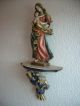 Madonna Mit Kind Wandsockel Holzfigur Handgeschnitzt 68 Cm. Skulpturen & Kruzifixe Bild 2