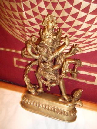 Buddha Bronze Yab Yum Ca 25cm Ca 2kg 8armige Gottheit Von Sammler Selten Bild