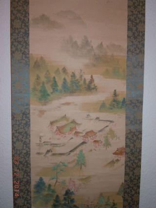 Chinesisches Japanisches Asiatisches Rollbilder China Aquarell Antik Asiatika Bild