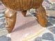 Elfenbeinküste Antike Trommel Afrikanische Holzschnitzerei Geschnitzt Handarbeit Entstehungszeit nach 1945 Bild 1