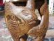 Elfenbeinküste Antike Trommel Afrikanische Holzschnitzerei Geschnitzt Handarbeit Entstehungszeit nach 1945 Bild 6
