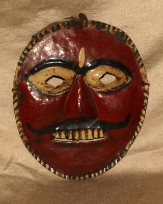 Maske Schutzgottheit Metall Schamane Buddha Indien Tibet Himalaya Antik Bild