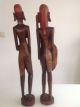 Afrikanische Handgeschnitzte Holzskulpturen Krieger & Frau,  62 Cm Groß Entstehungszeit nach 1945 Bild 1