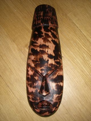 Sehr Schöne,  Alte Afrikanische Wandmaske Maske Aus Holz Geschnitzt Höhe Ca.  25cm Bild