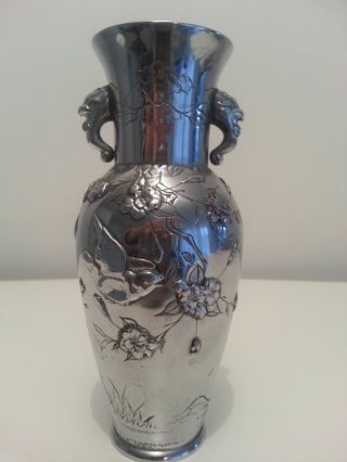 RaritÄt SchÖne Vase Japan Meiji - Periode 1868 - 1912 Metall BlÜten Vogel. Bild