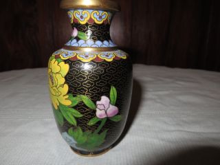 Schöne Alte Emaillierte Vase Mit Blüten Cloisonné,  China,  Wohl 19.  Jahrhundert Bild