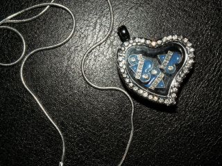 1 Silber Silber Floating Medaillon Kette Anhänger Kette Halskette Herz Liebe Bild