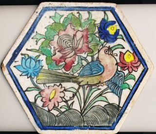 Alte Fliese Kachel Keramik Orient Persien Handfertigung Handbemalung Bild