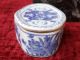 Döschen Porzellan China,  Blau Weiß,  Handarbeit,  Oval,  Luftlöcher Für Tee? Entstehungszeit nach 1945 Bild 4