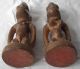 2 X Yoruba Figur Antik Holz Zwillinge Ibeji Aus Nigeria - Holzfigur Afrika 25 Cm Entstehungszeit nach 1945 Bild 2