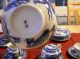 6 Teiliges Teeservice,  Altes Dünnes Chinesisches Porzellan,  Drachenmotiv,  Blau Asiatika: China Bild 4