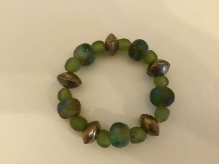 Weihnachten Wunderschöne Krobo Beads 15 Grüne Perlen 5 Spacer Ghana Afrika Top Bild
