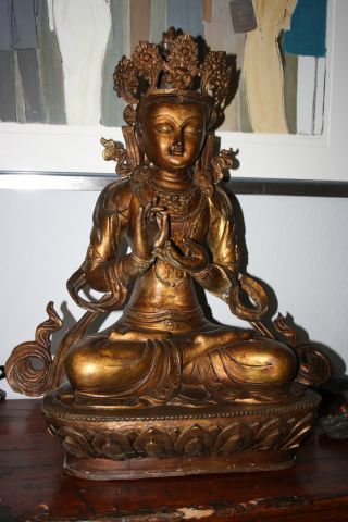 Traum Tara Aus Nepal Buddha Bronze 65 Cm Handarbeit A.  M.  Sammlung Bild