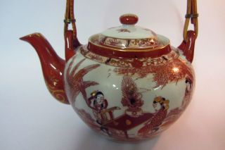 Alte Japanische Porzellan Teekanne Sammelstücke Handbemalt Gedeck Japan Bild