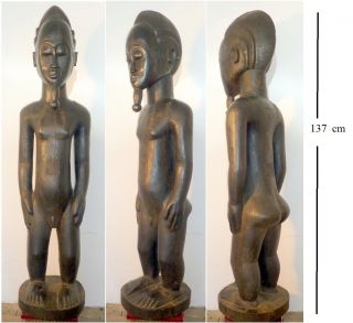 Baule,  Skulptur,  Afrika,  Holzfigur,  Männlich,  134 Cm Groß Bild