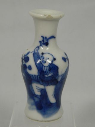 Miniaturvase Aus Blauweiß Porzellan Höhe 6 Cm Puppenstube Chinese China 19.  Jhd. Bild
