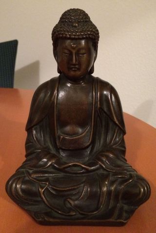 Buddha - Figur Aus 1,  6 Kg Messing,  17,  8 Cm Höhe Bild