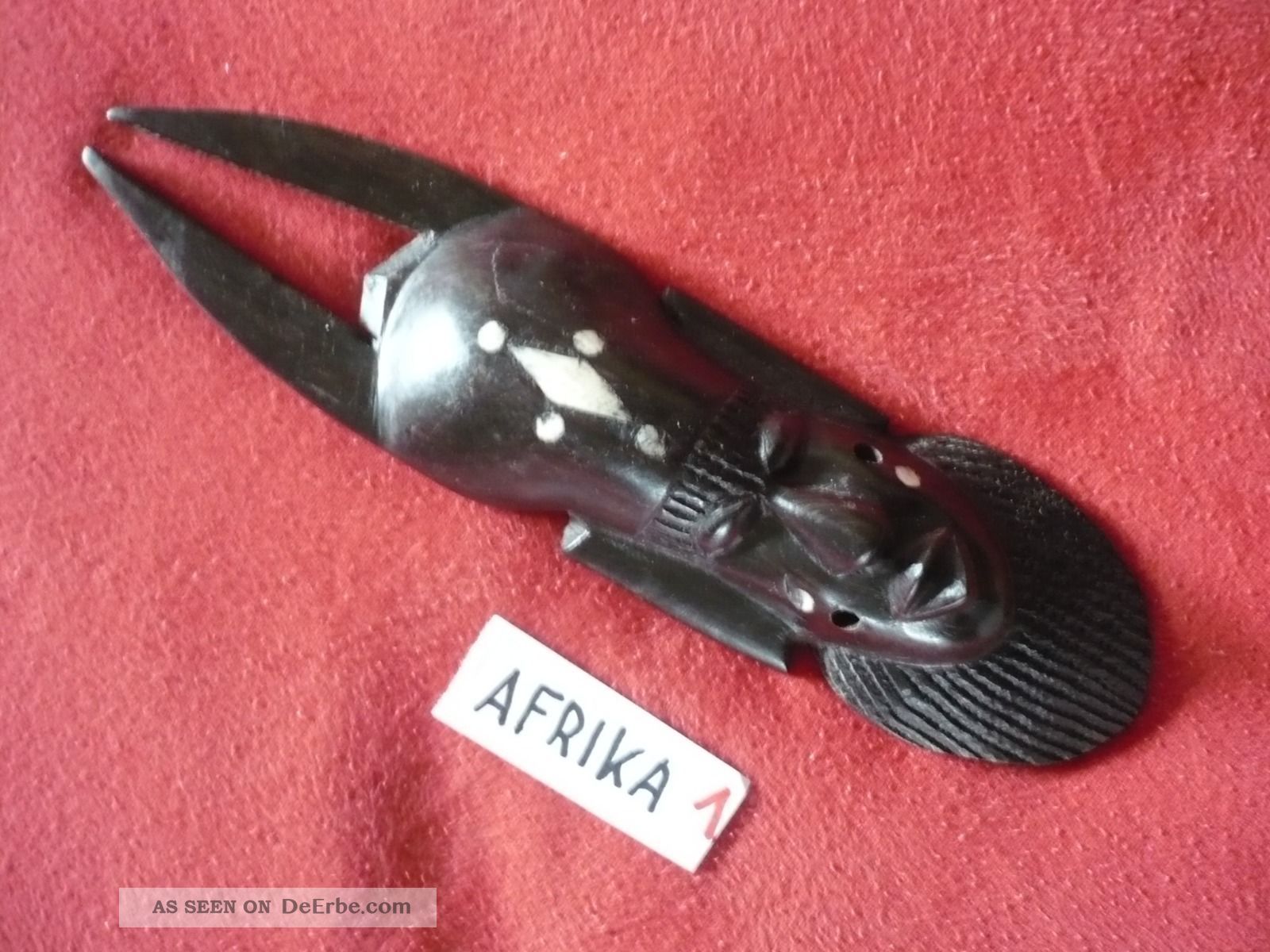 Sehr Alte Afrika - Maske Aus Ebenholz Mit Bein - Einlagen Natur - RaritÄt WunderschÖn Entstehungszeit nach 1945 Bild