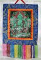 Wandbehang Im Thangka Style Grüne Tara Gewebt Tibet Indien Nepal Buddha Asien Entstehungszeit nach 1945 Bild 3