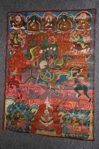 Thangka Buddha Nepal 64x47 Masterpiece ? Sakyamuni Um 1900.  Ölfarben Auf Tex Bild