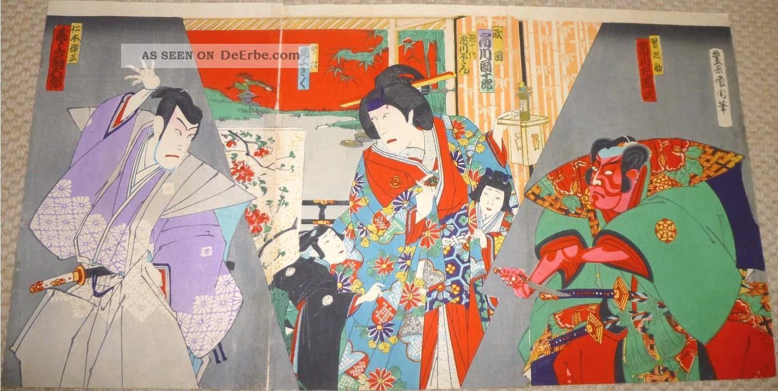 U K I Y O - E: Toyohara Kunichika - Triptychon Asiatika: Japan Bild