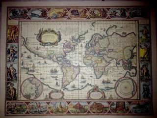 Weltkarte 1648 Alte Historische Weltkarte Bild
