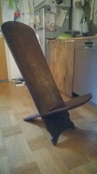 Afrikanischer Stuhl Zweiteilig Holz Bild