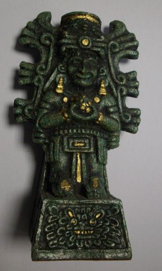 Mexiko Maya Ton Figur Auf Sockel Statue 16cm Mexico Südamerika Bild