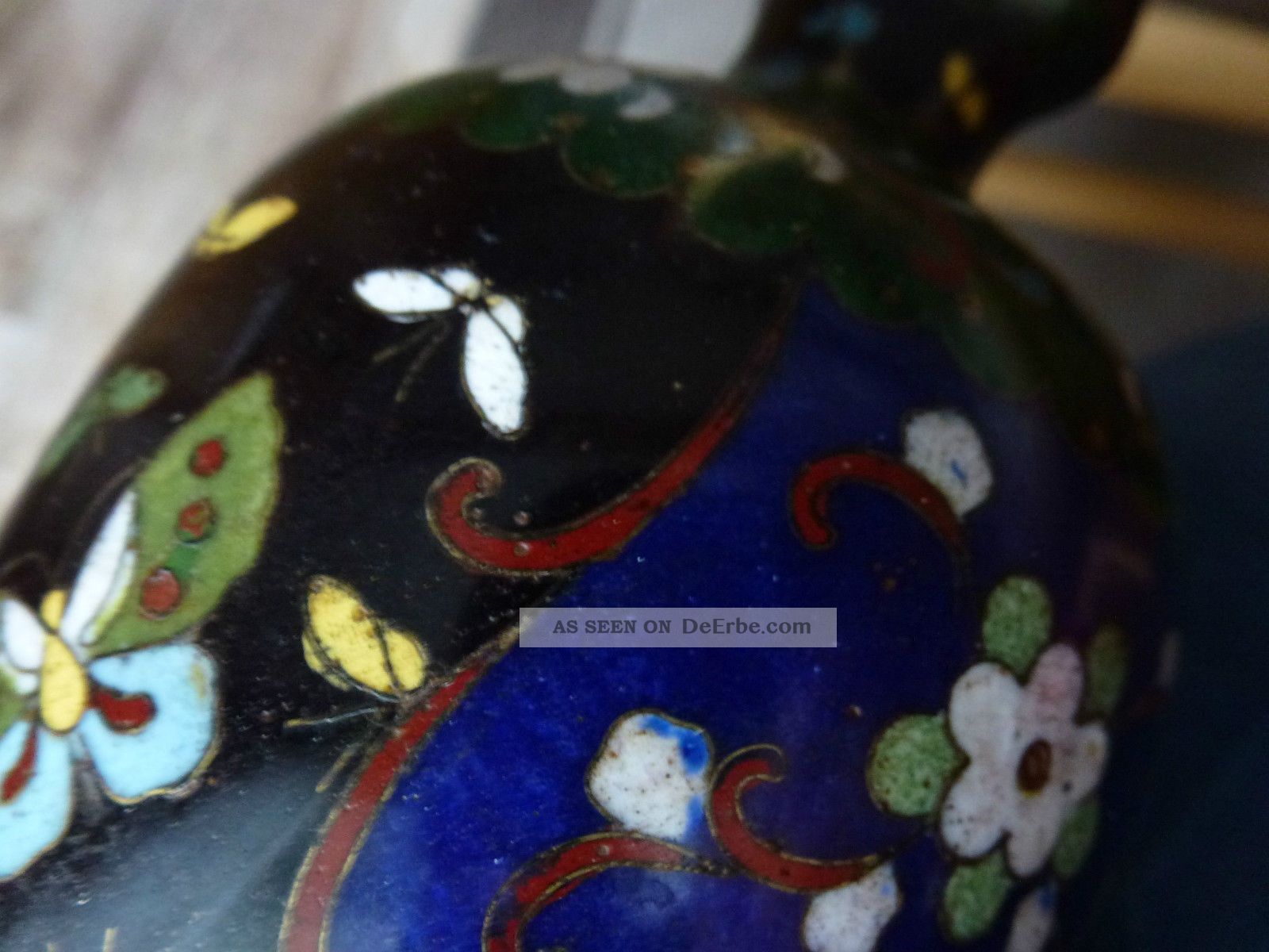 Vase En Bronze émaillé Cloisonné - Ancien - Déco Asiatique