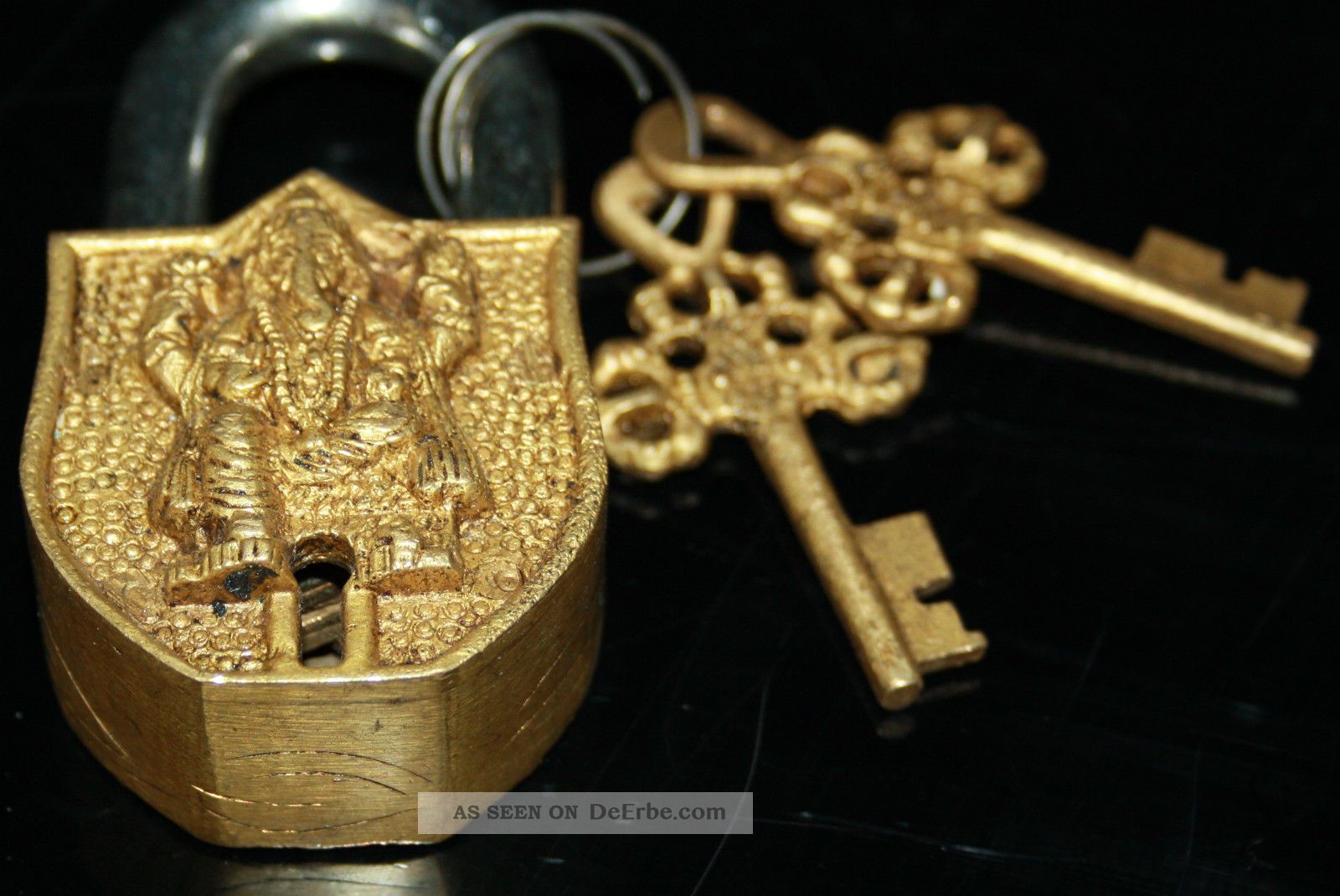 Tibetische Schönes Vorhängeschloss Ghanesha Inkl.  2 Schlüssel (mts29) Entstehungszeit nach 1945 Bild