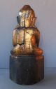 Gilt Hardwood Buddha Statue /teak/ Sehr Alt / Opfergabe / Aus Kloster In Burma Asiatika: Südostasien Bild 3