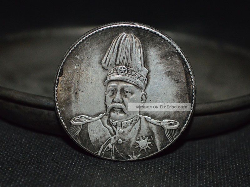 Drache Jahrgang Alter Tibet Silber Gedenkmünze 袁世凯yuanshikai Asiatika: China Bild