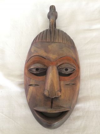 Afrikanische Maske Figur Holz 350 Gramm Ca.  39x18 Cm Bild