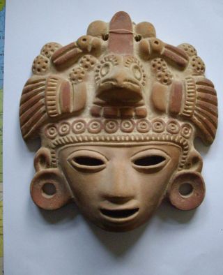 Mexiko Maya Inka Maske Mit Vogelkopf 20cm Mexico Südamerika Bild