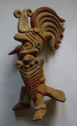 Mexiko Maya Inka Ton Figur Krieger 16cm Mexico Südamerika Bild