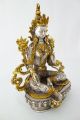 Tibet China - GrÜne Tara Buddha Messingfigur Entstehungszeit nach 1945 Bild 3