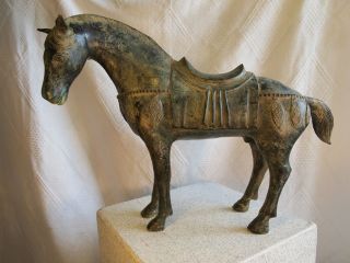 Großes Pferd Aus Bronze China 4 Kg. ,  L.  50 Cm,  H.  36 Cm Wie Alt ? Tang Pferd? Bild