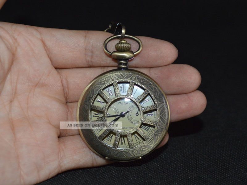 Von Der Alten Kupfer - Hand - Blumen Dekoriert,  Mechanische Tasche Uhr Vintage Asiatika: China Bild