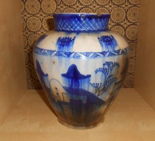 Antike Antique Vase Porzellan Asiatika Chinese China Blaumalerei Gemarkt Signed Bild