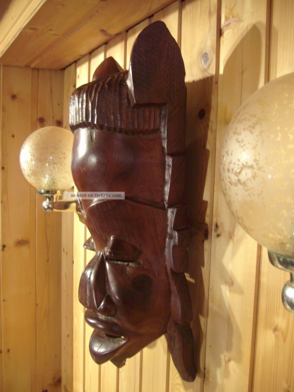 Ciffre Afrika Holzmaske 30cm - Handgeschnitzt Fair Trade Wanddekoration