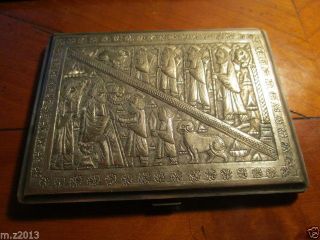 Antike Persische Zigaretten Etui Massiv Silber Ca 165 Gramm / Handarbeit Um1920 Bild