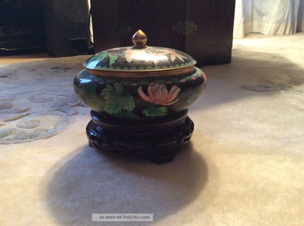 Alte Cloisonne Dose Mit Deckel Auf Sockel,  Sammler,  Top Asiatika: China Bild