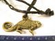 Lederband Mit Anhänger Tusyan Chamäleon Brass Pendant Chameleon Afrozip Entstehungszeit nach 1945 Bild 3