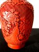 Chinesische,  Rot Geschnitzte Lack Vase In Einem Hervorragendem. Asiatika: China Bild 4