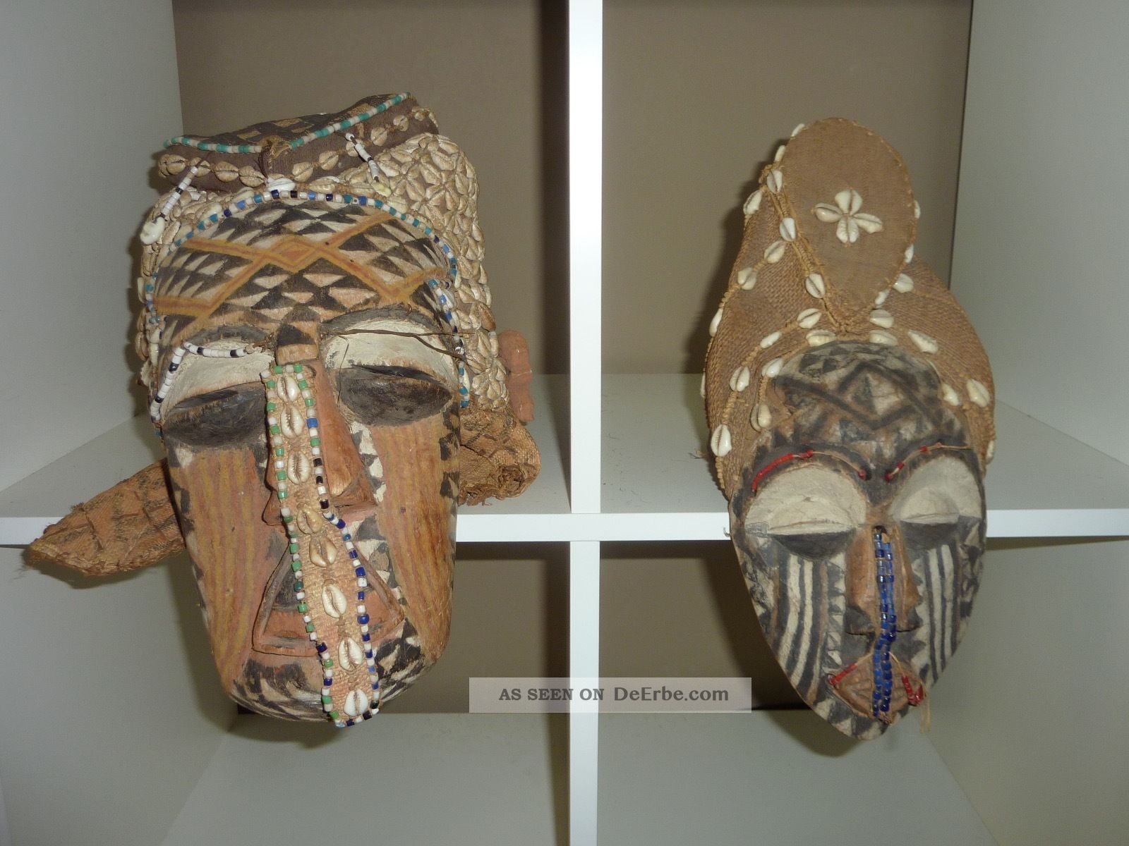 2 Antike Afrikanische Masken (vermutlich:) Kuba - Ngady A Mwaash (amwaash) Entstehungszeit nach 1945 Bild